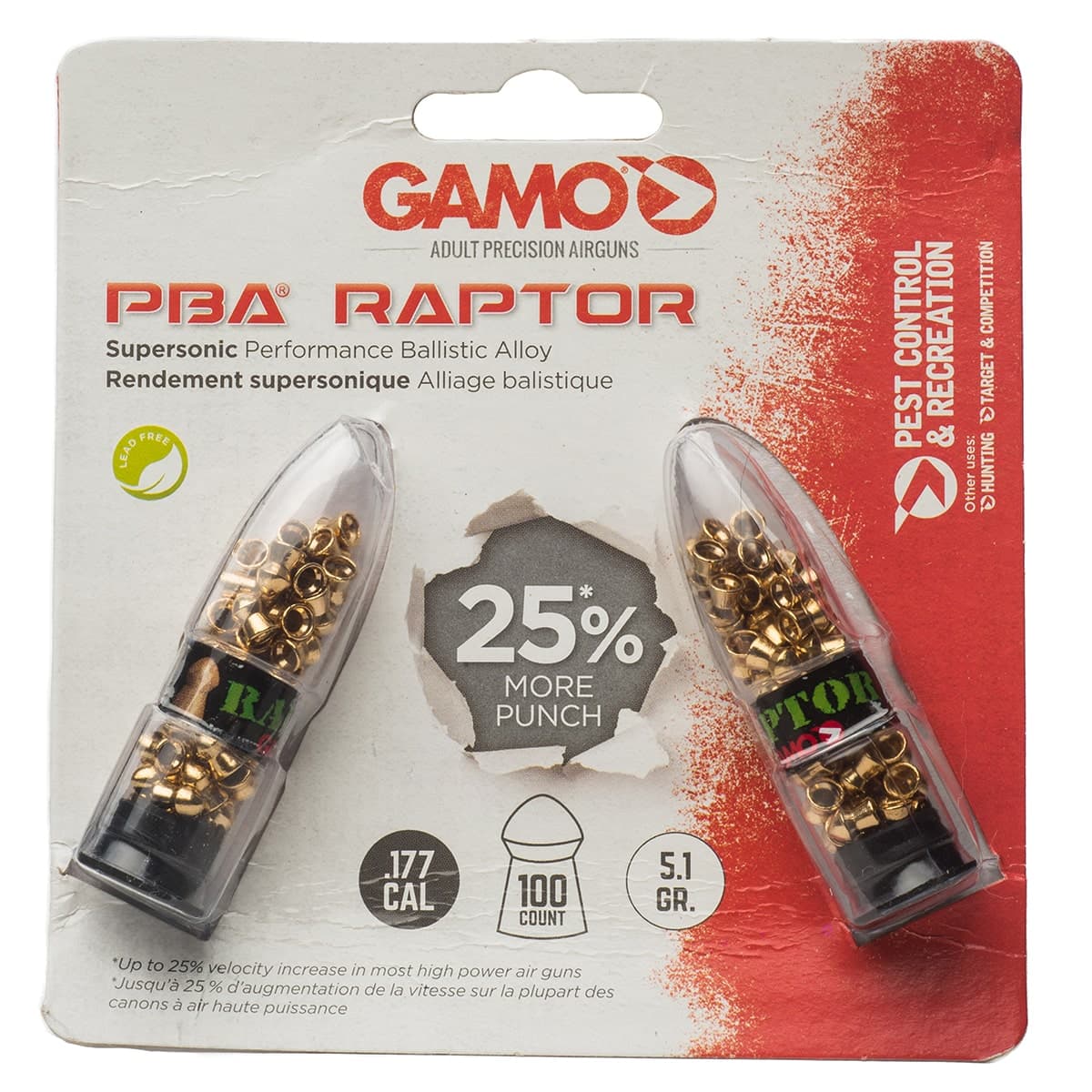 Gamo PBA Raptor .177 Pellets, 100ct.