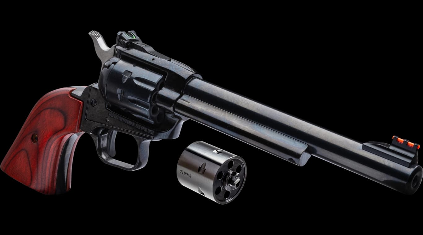 Heritage 6.5" Rough Rider® Adjustable Sights .22 LR / .22 WMR Two Cylinders Combo, Black Standard, 9 Rounds, Cocobolo Grip